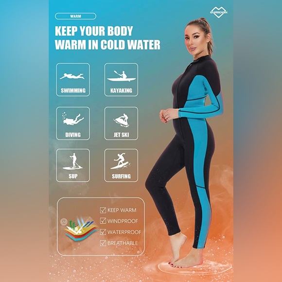 Hevto Wetsuit Sz Medium - Picture 4 of 6